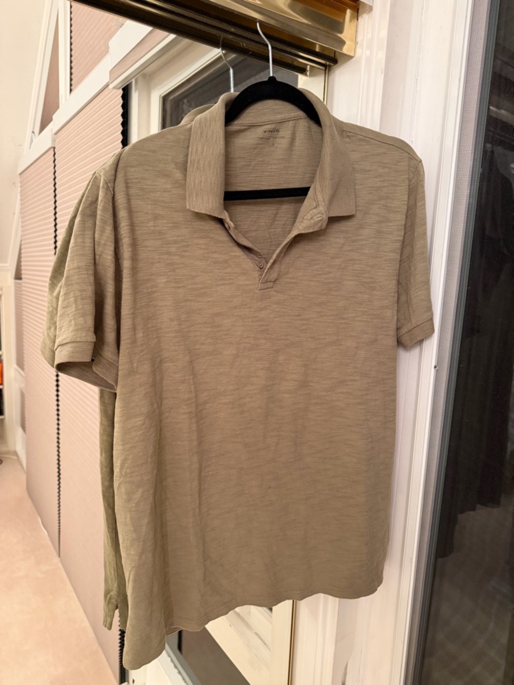 Vince Men's Polo in Taupe Beige